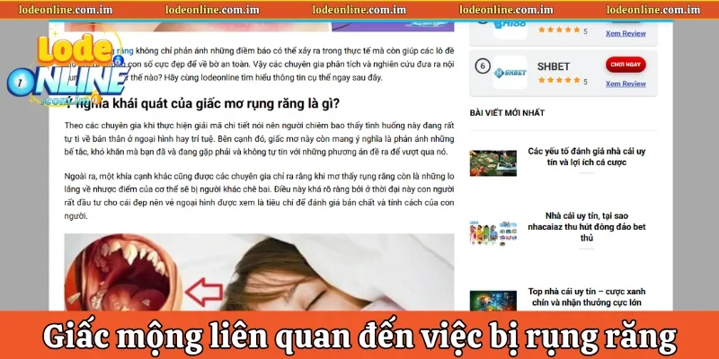Giấc mộng liên quan đến việc bị rụng răng